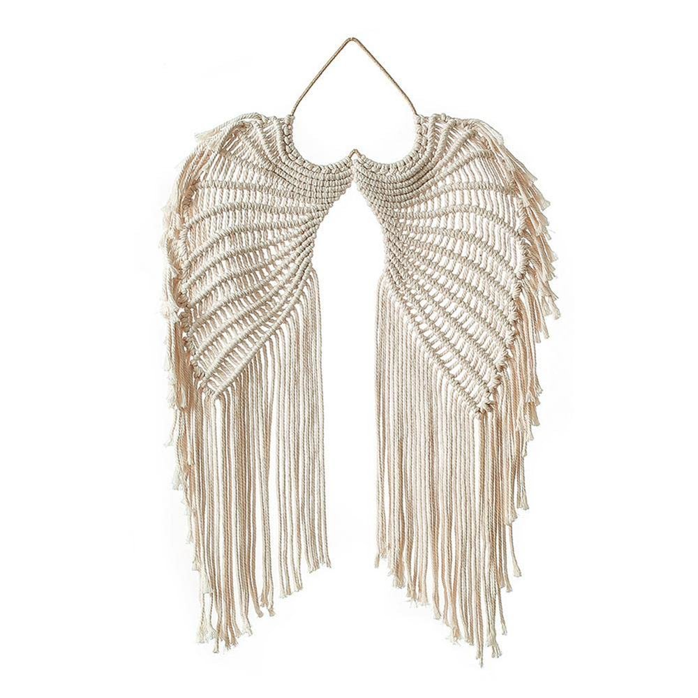 DUO ER Macrame Wall Hanging Boho Tapestry Angels Wing Woven Bohemian Wall Decor Home Decoration for Apartment Bedroom Living Room