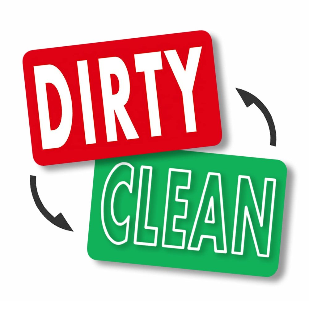Monring Dishwasher Magnet Clean Dirty Sign,Universal Strong Double Sided Clean Dirty Flip Indicator,Kitchen Magnet Sign for Dishwasher Refrigerator Washing Machine, Red&green, 3.5x2x0.1inch (DM1)