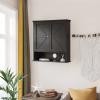 Reettic 23.6x27.6 inch Farmhouse Medicine Cabinet with 2 Barn Doors, Large Bathroom Cabinet Wall Mount with Adjustable Shelf, Over The Toilet Storage for Bathroom, Living Room, Kitchen, Black BMGZ103B view 2
