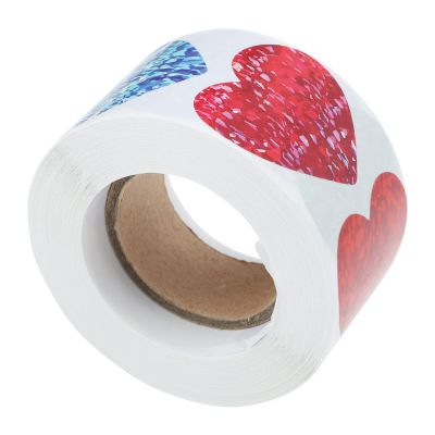 Cabilock 1roll Heart-Shaped Self-Adhesive Wrapping Stickers for Baking Labels for Valentine Day and Food Packaging Sealing