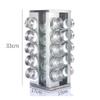 Square Spice Rack, 20 Spice Jars, Spice Rack can be rotated 360, Spice jar with lid, 20 88ml Glass Spice Jars (17 * 17 * 34cm) view 2