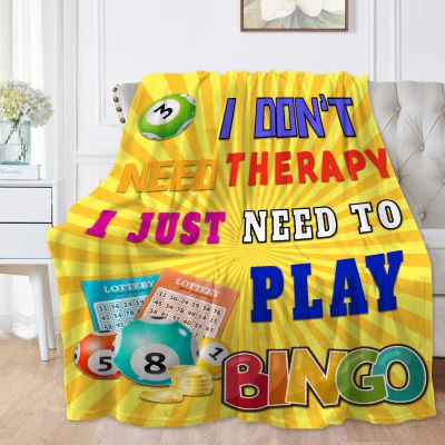 SANBOBO I Don't Need Therapy, I Just Need to Bingo Flannel Fleece Blanket Throw Couch Microfiber Soft Cozy Lightweight Luxury Bed Blanket 120"x90"for Family
