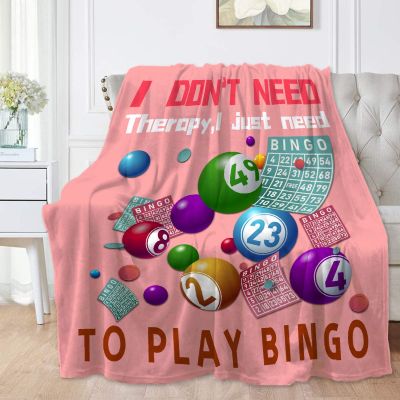 SANBOBO I Don't Need Therapy, I Just Need to Bingo Flannel Fleece Blanket Throw Couch Microfiber Soft Cozy Lightweight Luxury Bed Blanket 120"x90"for Family