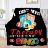 SANBOBO I Don't Need Therapy, I Just Need to Bingo Flannel Fleece Blanket Throw Couch Microfiber Soft Cozy Lightweight Luxury Bed Blanket 120"x90"for Family view 1
