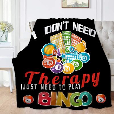 SANBOBO I Don't Need Therapy, I Just Need to Bingo Flannel Fleece Blanket Throw Couch Microfiber Soft Cozy Lightweight Luxury Bed Blanket 120"x90"for Family
