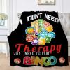 SANBOBO I Don't Need Therapy, I Just Need to Bingo Flannel Fleece Blanket Throw Couch Microfiber Soft Cozy Lightweight Luxury Bed Blanket 120"x90"for Family view 1