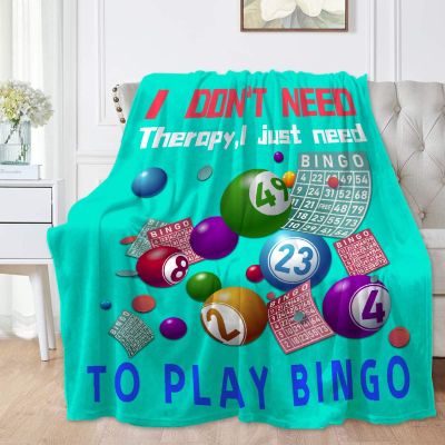 SANBOBO I Don't Need Therapy, I Just Need to Bingo Flannel Fleece Blanket Throw Couch Microfiber Soft Cozy Lightweight Luxury Bed Blanket 120"x90"for Family
