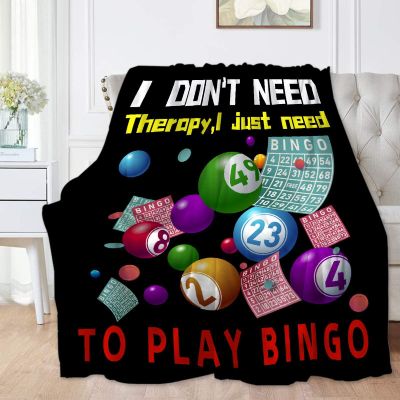 SANBOBO I Don't Need Therapy, I Just Need to Bingo Flannel Fleece Blanket Throw Couch Microfiber Soft Cozy Lightweight Luxury Bed Blanket 120"x90"for Family