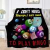 SANBOBO I Don't Need Therapy, I Just Need to Bingo Flannel Fleece Blanket Throw Couch Microfiber Soft Cozy Lightweight Luxury Bed Blanket 120"x90"for Family view 1