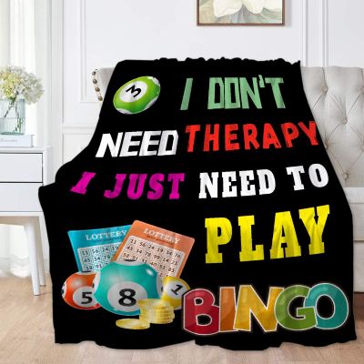 SANBOBO I Don't Need Therapy, I Just Need to Bingo Flannel Fleece Blanket Throw Couch Microfiber Soft Cozy Lightweight Luxury Bed Blanket 120"x90"for Family