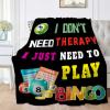 SANBOBO I Don't Need Therapy, I Just Need to Bingo Flannel Fleece Blanket Throw Couch Microfiber Soft Cozy Lightweight Luxury Bed Blanket 120"x90"for Family view 1