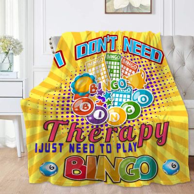 SANBOBO I Don't Need Therapy, I Just Need to Bingo Flannel Fleece Blanket Throw Couch Microfiber Soft Cozy Lightweight Luxury Bed Blanket 120"x90"for Family