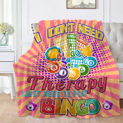 SANBOBO I Don't Need Therapy, I Just Need to Bingo Flannel Fleece Blanket Throw Couch Microfiber Soft Cozy Lightweight Luxury Bed Blanket 120"x90"for Family