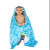 Softlux SoftLux Kids Bath Towel - Large 36x47 in., Blue, 100% Cotton, Shark Print Hooded Terry Towel for Bath, Swimming, Beach/Hooded Towels & Bath Sheets (KidHDTwlShark) view 2