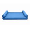 Prolinemax Style5 Queen Size 3PC Contrast Pipe Trim Outdoor Daybed Mattress Cushion Bolster Pillow Slip Cover Complete Set AD102 view 1