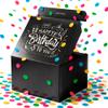 FETTIPOP Gift Box Surprise Exploding Confetti Kit (Black Premium) Happy Birthday, Prank Pop Up 7.2x5.5x4.3 in. view 1