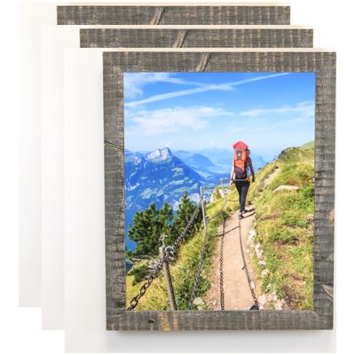 ArtToFrames 8x10 Inch Brown Picture Frame, 3 - Pack, This 1.63 inch Custom Wood Poster Frame is Real Reclaimed Barnwood 1.5 Inch, Comes with Regular Glass (Frame_Pack_3_RFB-150-NAT-8x10)