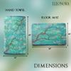 Almond Tree Bathroom Mat & Hand Towel (2-Piece Set) - Fine Art Print Bathroom Floor Mats - Micro Fiber (Teal) Decorative Bath Set -Soft Flannel Top & Memory Foam Machine Washable Bath Mat Set view 3