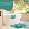 Almond Tree Bathroom Mat & Hand Towel (2-Piece Set) - Fine Art Print Bathroom Floor Mats - Micro Fiber (Teal) Decorative Bath Set -Soft Flannel Top & Memory Foam Machine Washable Bath Mat Set view 4