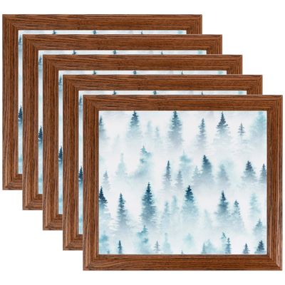 ArtToFrames 10x20 Inch Brown Picture Frame, 5 - Pack, This 1.25 inch Custom Wood Poster Frame is Walnut, Comes with Regular Glass (Frame_Pack_5_0066-59504-YWAL-10x20)