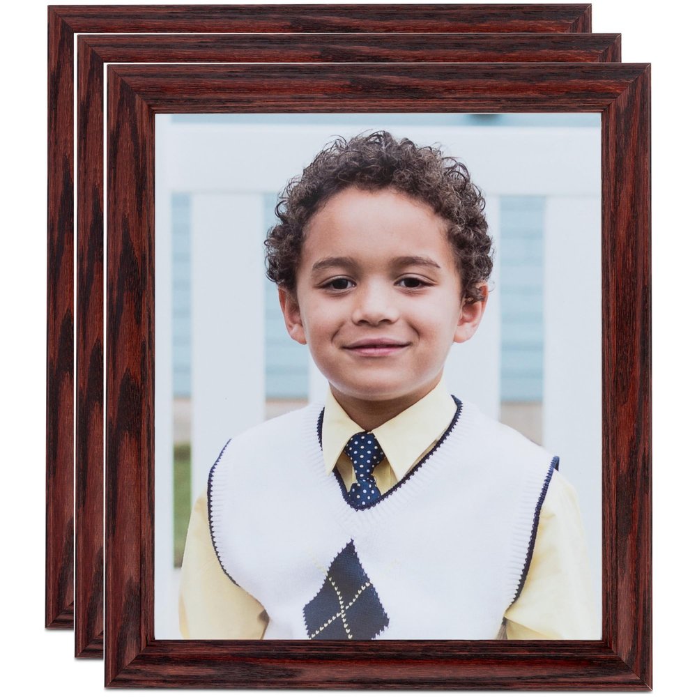 ArtToFrames 8x20 Inch Red Picture Frame, 3 - Pack, This 1.25 inch Custom Wood Poster Frame is Cherry, Comes with Regular Glass (Frame_Pack_3_0066-59504-YCHY-8x20)