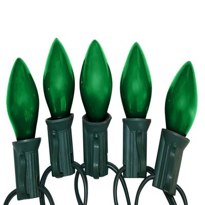 Holiday Pride St Patricks Day Lights - C7 Green Christmas Lights - 25 Count - Outdoor Christmas Lights for House and Roof - 25 Feet Length - UL Listed - Indoor & Outdoor Use - Connectable