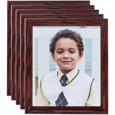 ArtToFrames 10x20 Inch Red Picture Frame, 5 - Pack, This 1.25 inch Custom Wood Poster Frame is Cherry, Comes with Regular Glass (Frame_Pack_5_0066-59504-YCHY-10x20)