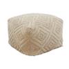 Unknown1 Cotton Floor Pouf with Handloom Design Tan Textured Modern Contemporary Removable Cover view 3