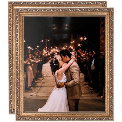 ArtToFrames 9x9 Inch Silver Picture Frame, 2 - Pack, This 1.30 inch Custom Wood Poster Frame is Antique Silver, Comes with Regular Glass (Frame_Pack_2_D6661-9x9)