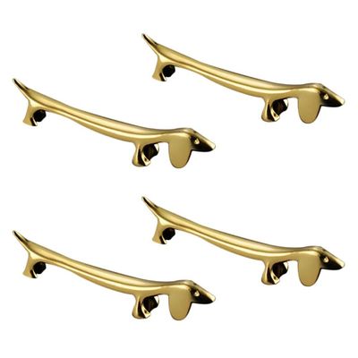 ASDUU Gold Silver Chopsticks Holder Rest Rack, Restaurants Tableware Decorative Holder,6 Pack Cute Dog Shape Chopsticks Rests, Metal Knife Stand Spoon Fork Rack (Gold)