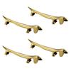 ASDUU Gold Silver Chopsticks Holder Rest Rack, Restaurants Tableware Decorative Holder,6 Pack Cute Dog Shape Chopsticks Rests, Metal Knife Stand Spoon Fork Rack (Gold) view 1