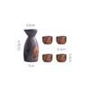 5-part Handpainted Ceramic Sake Set, Japanese Sake Mug Warm Wine Pot Traditional Cooks Wine Glasses Crafting Gift view 2