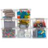 Anywish Small Storage Bins with Lids 3.2 QT- 8 Packs Plastic Storage Containers for Organizing Stackable Clear Storage Boxes,Clear White view 1