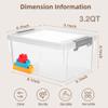 Anywish Small Storage Bins with Lids 3.2 QT- 8 Packs Plastic Storage Containers for Organizing Stackable Clear Storage Boxes,Clear White view 2