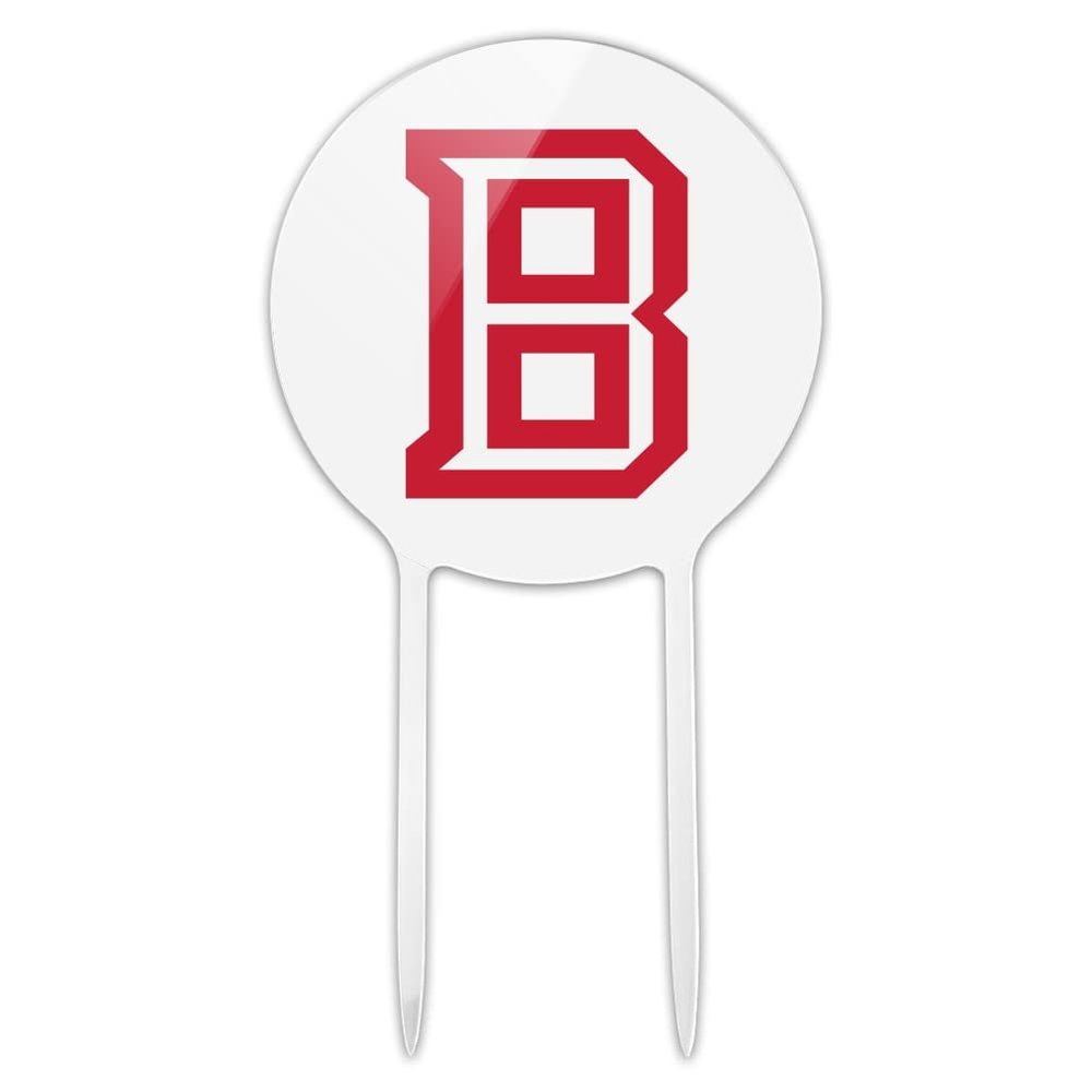 Acrylic Bradley University Secondary Logo Cake Topper Party Decoration for Wedding Anniversary Birthday Graduation