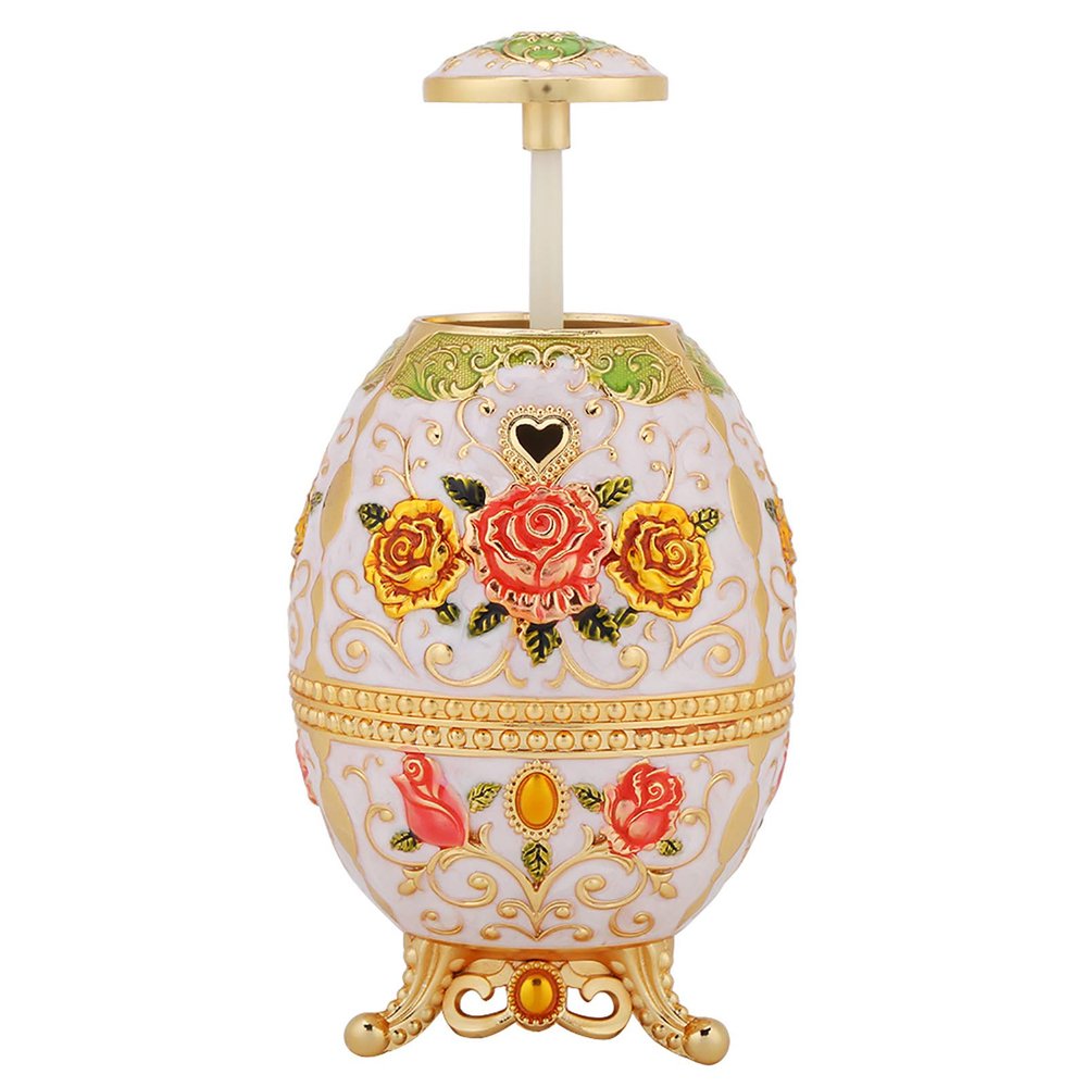 Cotton Swab Box, Toothpick Dispenser Hand Press with Flower Pattern for Home Use for Kitchen for Home Decoration(Golden Flower)