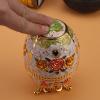 Cotton Swab Box, Toothpick Dispenser Hand Press with Flower Pattern for Home Use for Kitchen for Home Decoration(Golden Flower) view 3