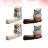 ASDUU Ceramic Owl Chopstick Rest, Chopsticks Holder, Spoon Fork Knife Holder Flatware Cutlery Silverware Rest Holder Table Decor,4Pcs Chopstick Rest view 2