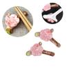 ASDUU 4 Pcs Ceramic Chopstick Stand Rest Rack, Cherry Blossom Spoon Fork Holder, Chopstick Rest, Knife Holder Set for Daily Use view 3