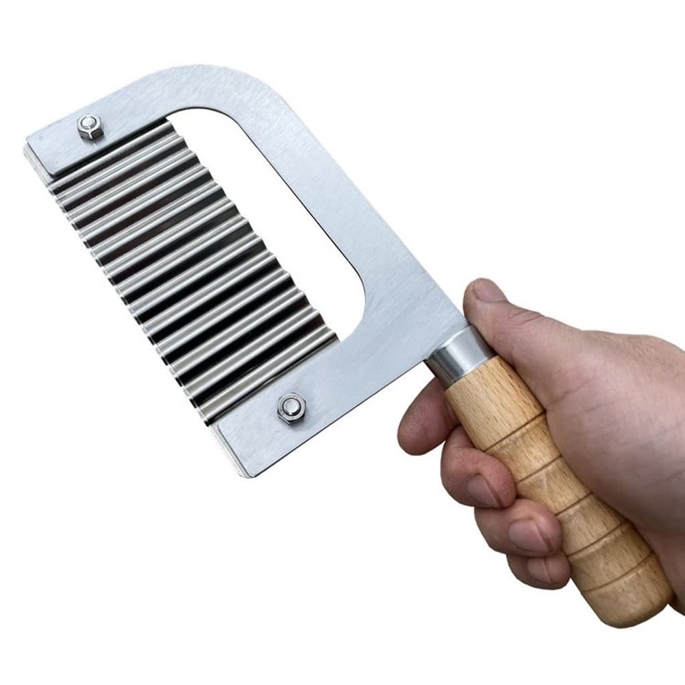 crinkle cutter wavy knife French Fries Knife Potato Knife Wave Knife Kitchen Multi-function Chopping Knife potato crinkle cutter (Color : A)
