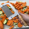crinkle cutter wavy knife French Fries Knife Potato Knife Wave Knife Kitchen Multi-function Chopping Knife potato crinkle cutter (Color : A) view 3