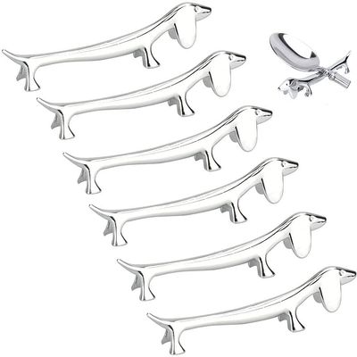 6 Pcs Chopsticks Rest, Little Dog Chopsticks Holder, Dachshund Knife Rest Zinc Alloy Fork Stand Spoon Tableware Rack, Holder Utensil Cutlery Stand, Table Dinning Tool