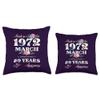 50th Fifty Years Birthday March 1972 50s Celebration Party Throw Pillow view 3