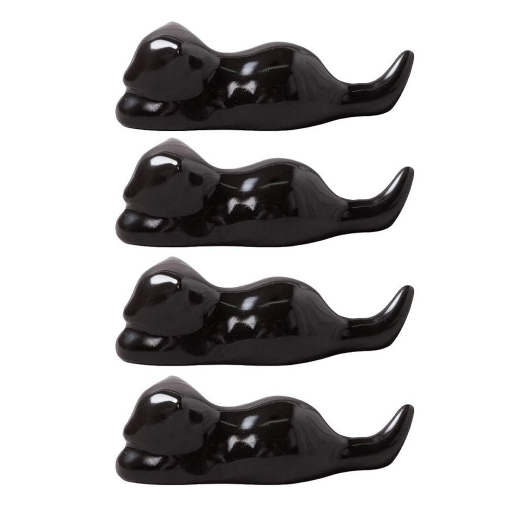 ASDUU 4pcs Ceramic Chopsticks Rest, Japanese Style Cat Chopsticks Holder, Spoon Fork Stand Dinner Table Decor for Home Wedding Valentine, Chopsticks Rest