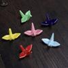 ASDUU 12pcs Porcelain Chopsticks Rest, Chopstick Rest, Pen Rack for Wedding Dining Table Decor Guest Gift, Japanese Origami Crane Shape Holder Chopstick Stand Rack (Orange) view 2