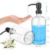 ARKTEK 2 Pack Refillable Glass Soap Dispenser - Rust Proof Stainless Steel Pump, 17 Oz/ 500 ML, Black view 2