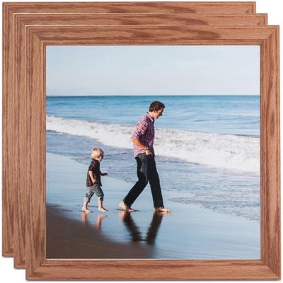 ArtToFrames 8x20 Inch Brown Picture Frame, 3 - Pack, This 1.25 inch Custom Wood Poster Frame is Honey, Comes with Regular Glass (Frame_Pack_3_0066-59504-YHNY-8x20)