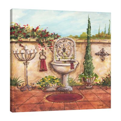 Jaxson Rea "Secret Garden: Bath Fountain Gallery Wrapped Canvas by Tre Sorelle Studios, 24" x 30"