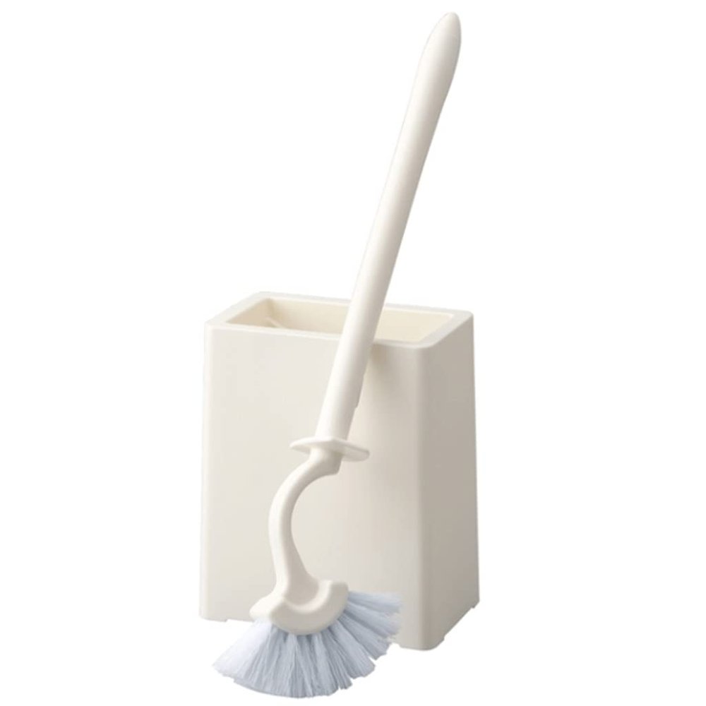 WYDNX Useful Soft Brush Toilet BrushToilet Brush and Holder for BathroomDeep-Cleaning Toilet Scrub Brush with Curved Brush HeadWhite Hands-on
