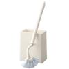 WYDNX Useful Soft Brush Toilet BrushToilet Brush and Holder for BathroomDeep-Cleaning Toilet Scrub Brush with Curved Brush HeadWhite Hands-on view 1